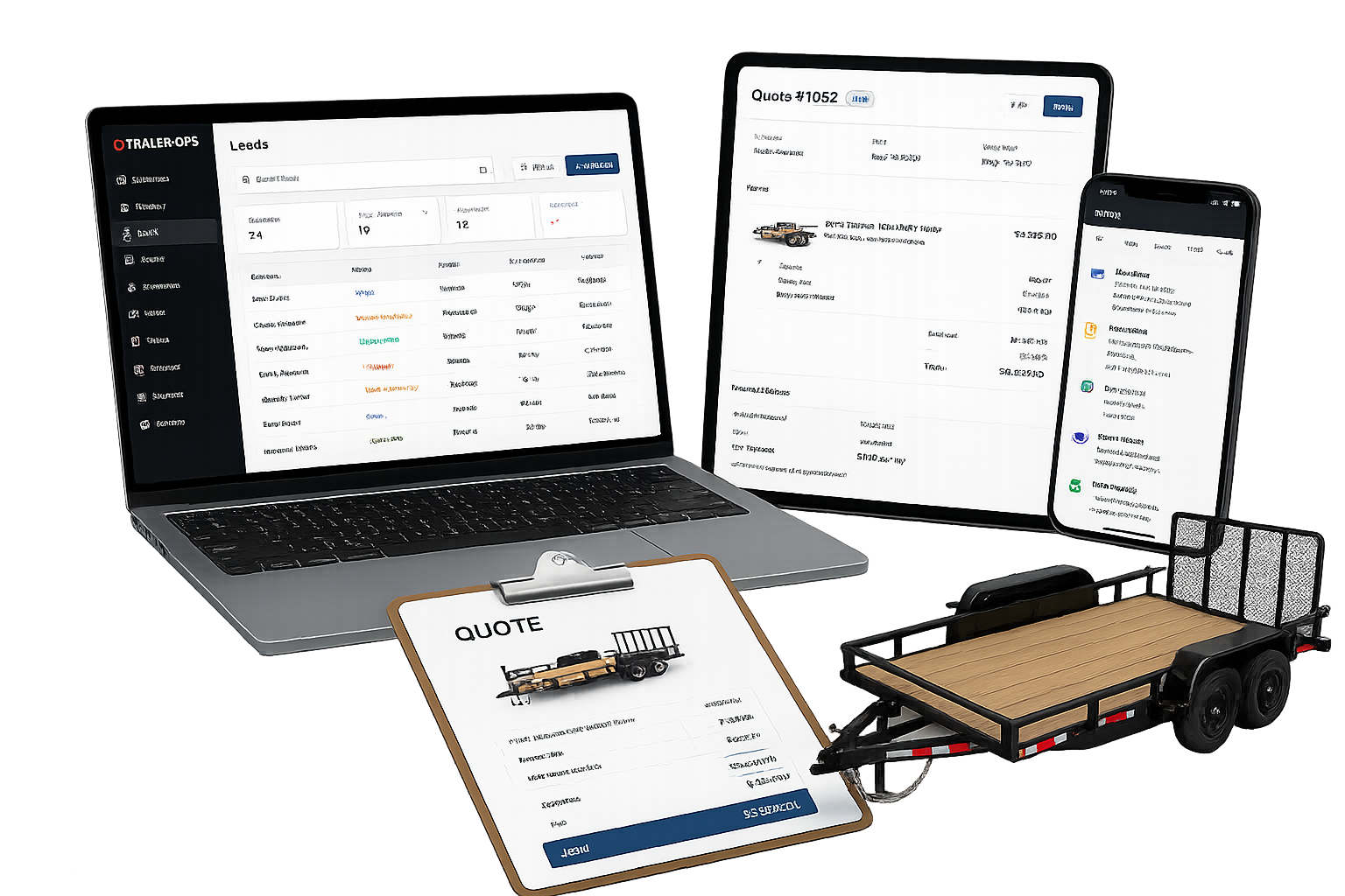 Trailer Ops leads and quotes screen