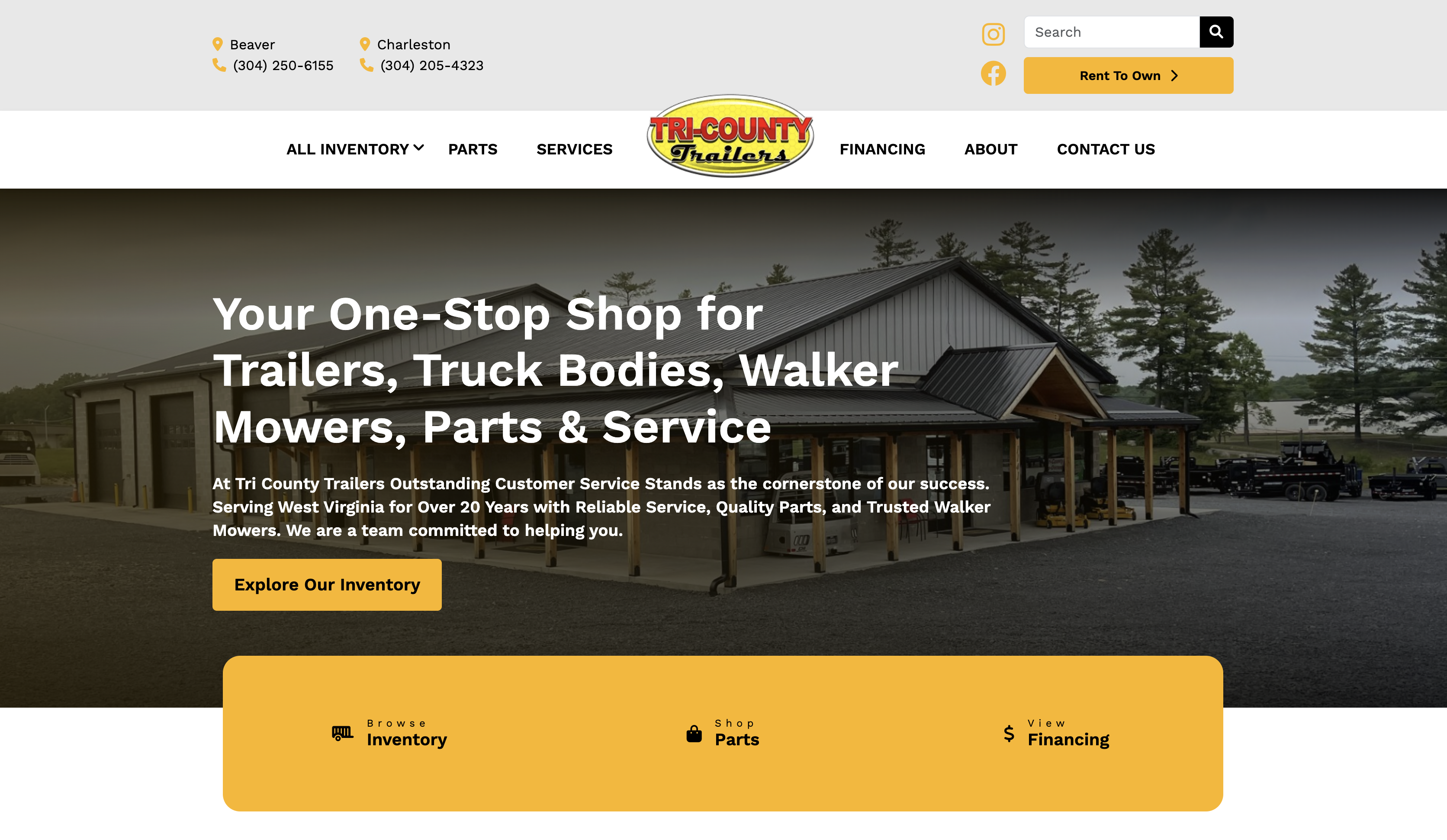 Tri-County Trailers website example